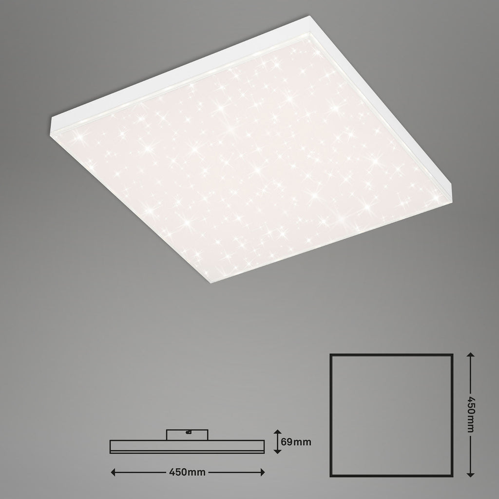 LED taklampe stjernehimmel 45x45 cm 24W CCT fjernkontroll Briloner montert i tak