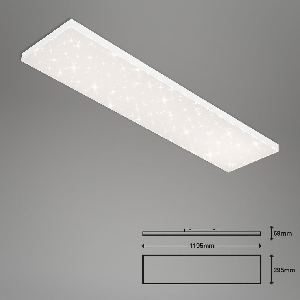 LED taklampe stjernehimmel CCT dimbar 120x30 cm med fjernkontroll detalj