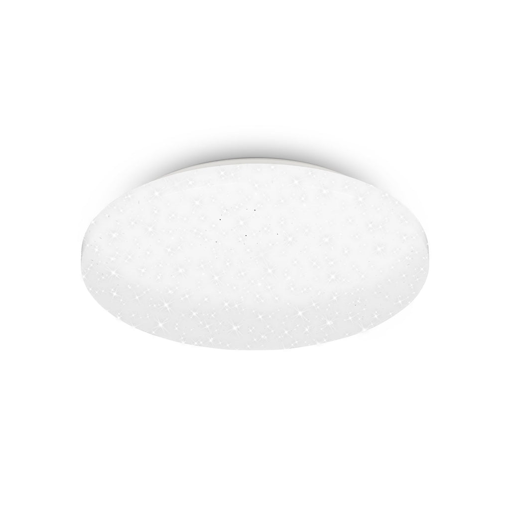 LED taklampe stjernehimmel hvit plast IP44 Ø28 cm 12W - montert i tak