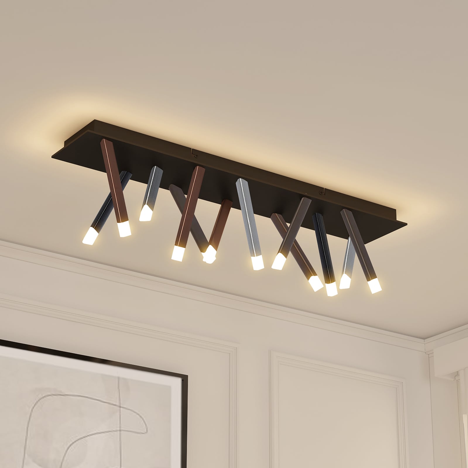 LED taklampe Stoika 100 cm fargerik aluminium dimbar forfra