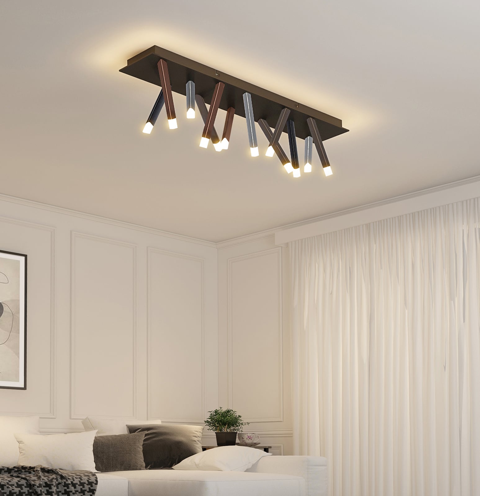 LED taklampe Stoika 100 cm fargerik aluminium dimbar bakside