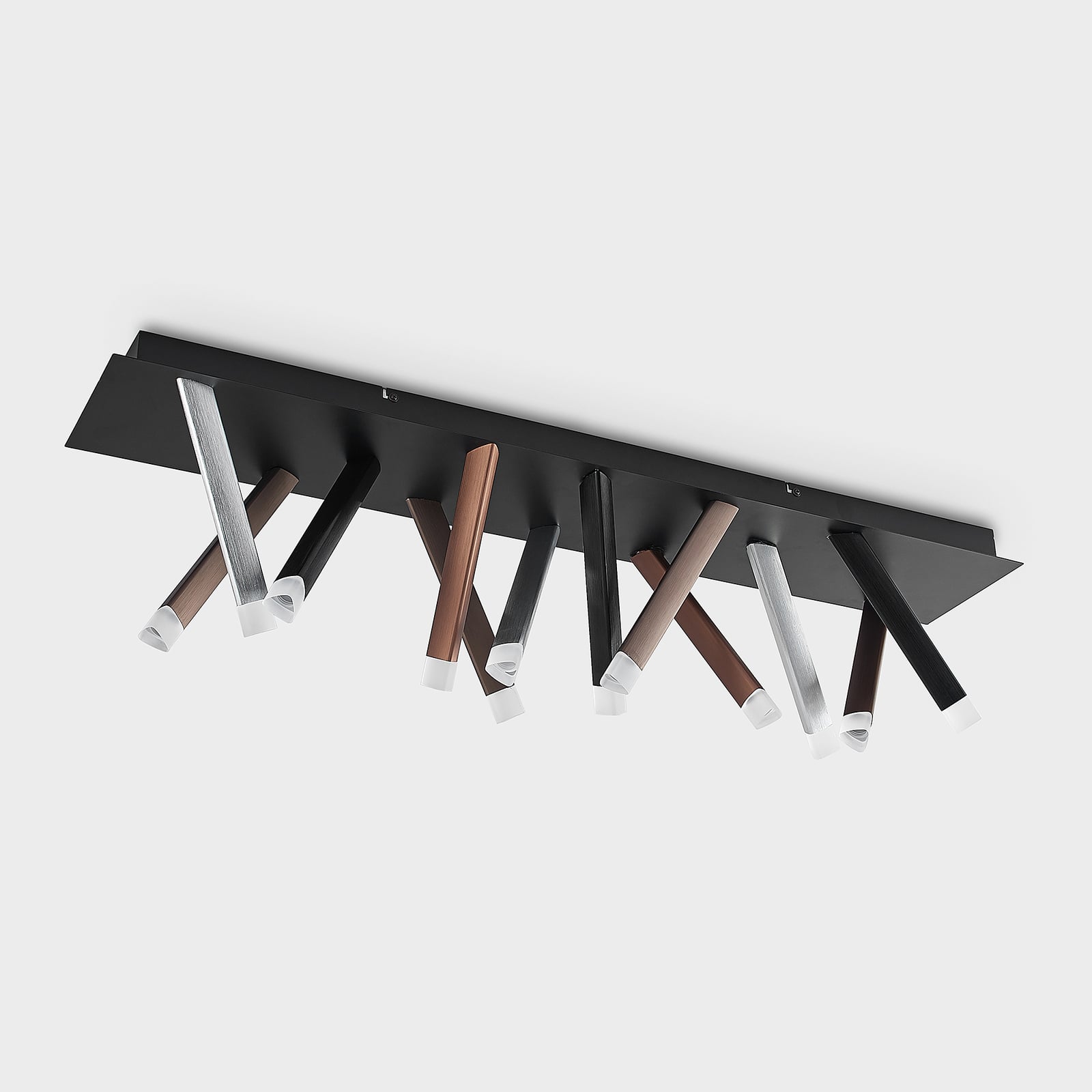 LED taklampe Stoika 100 cm fargerik aluminium dimbar nærbilde av LED-lys