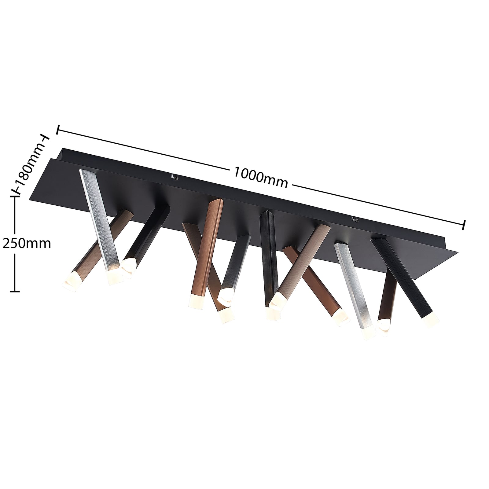 LED taklampe Stoika 100 cm fargerik aluminium dimbar lysfordeling