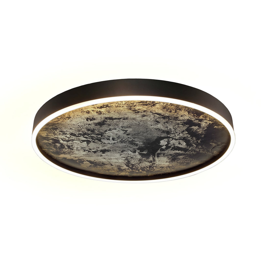 LED taklampe Stone Ø60 cm CCT svart metall akryl detalj