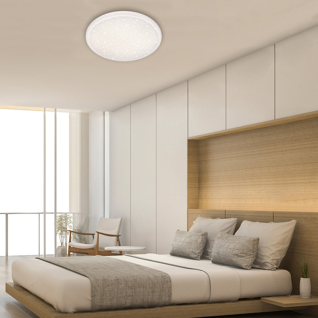 LED taklampe Style dimbar CCT Ø59 cm hvit med fjernkontroll bakside