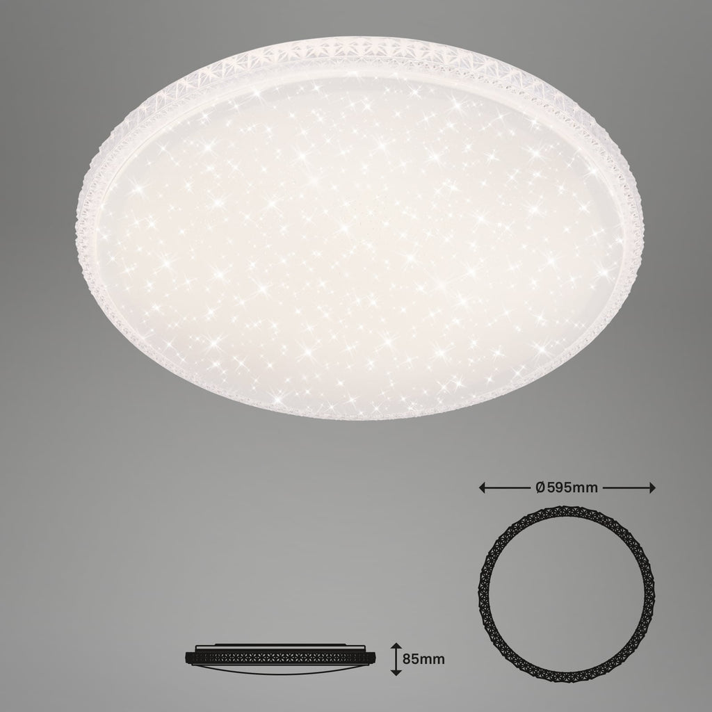 Montert LED taklampe Style dimbar CCT Ø59 cm hvit med fjernkontroll i rom