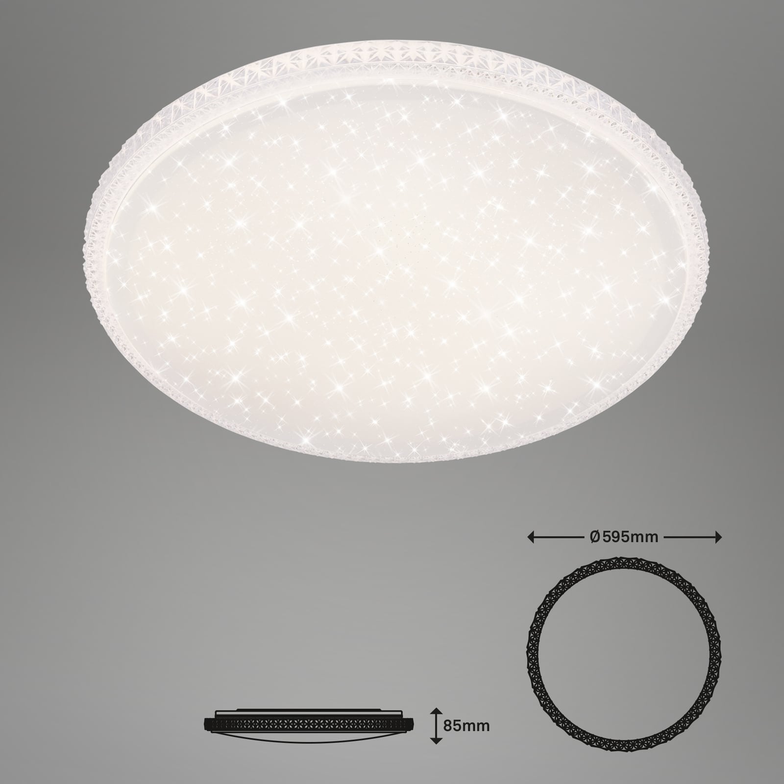 Montert LED taklampe Style dimbar CCT Ø59 cm hvit med fjernkontroll i rom