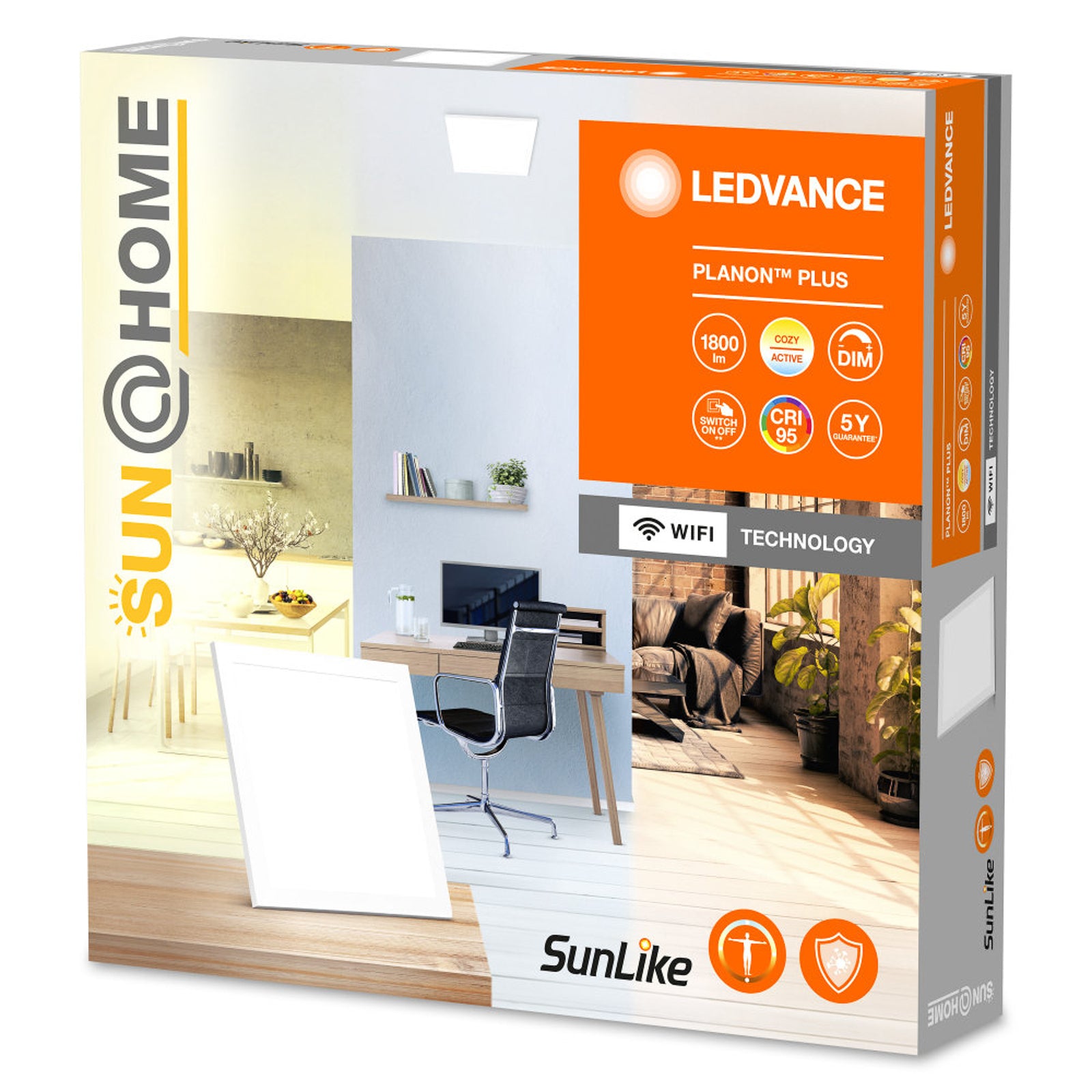 Nærbilde av LED-taklampe SUN@Home Planon Plus 30x30 cm WiFi CCT