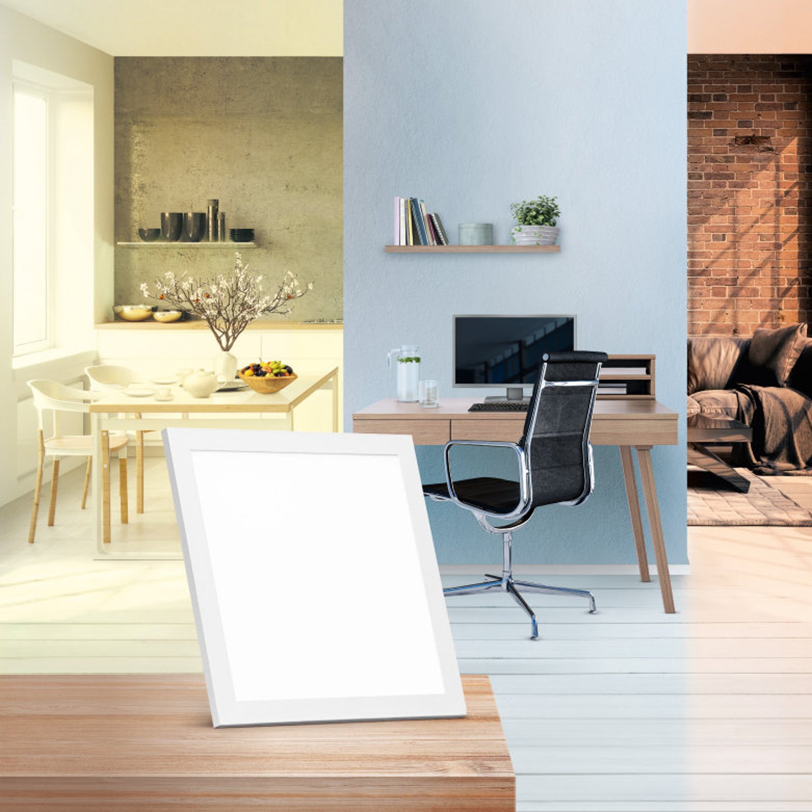 LED-taklampe SUN@Home Planon Plus 30x30 cm WiFi CCT kontroll via app