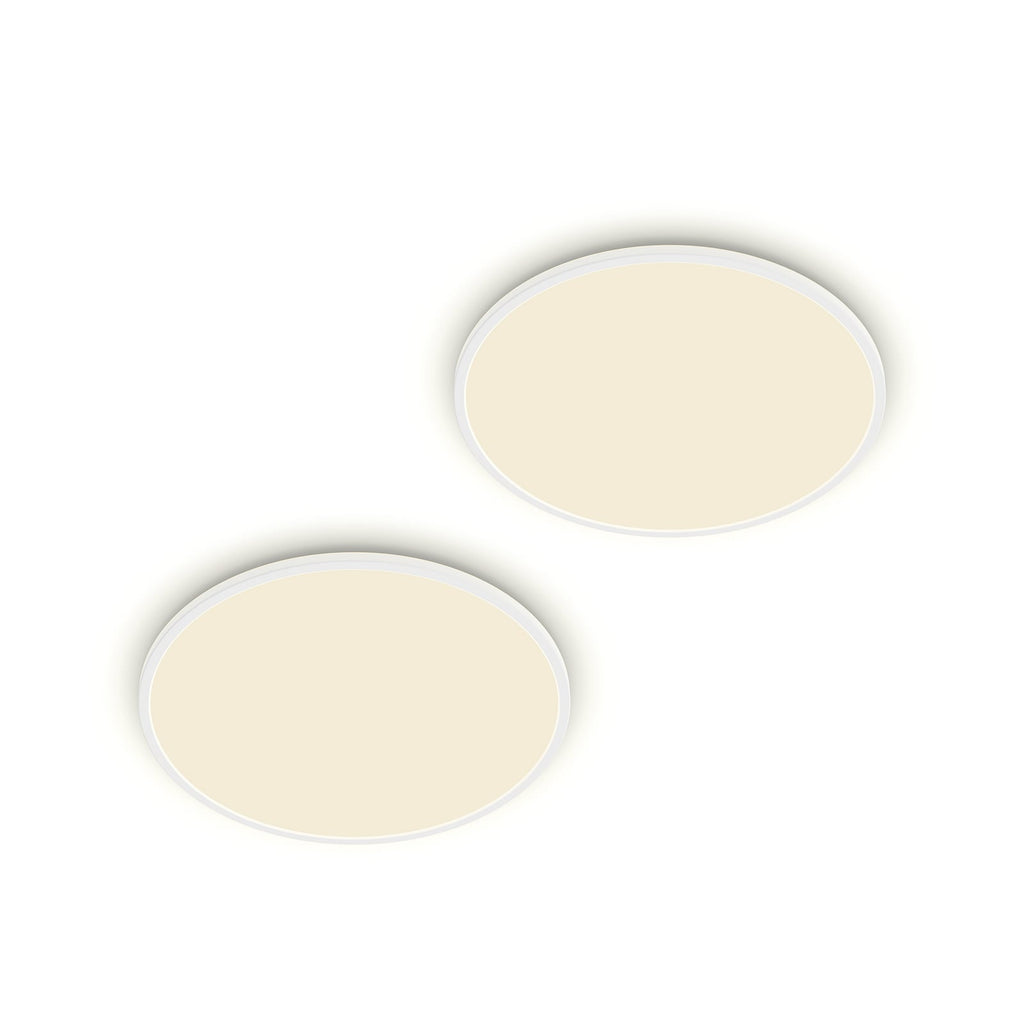 LED taklampe SuperSlim 2-pack dimbar IP44 Ø25 cm 4000K - Philips forfra