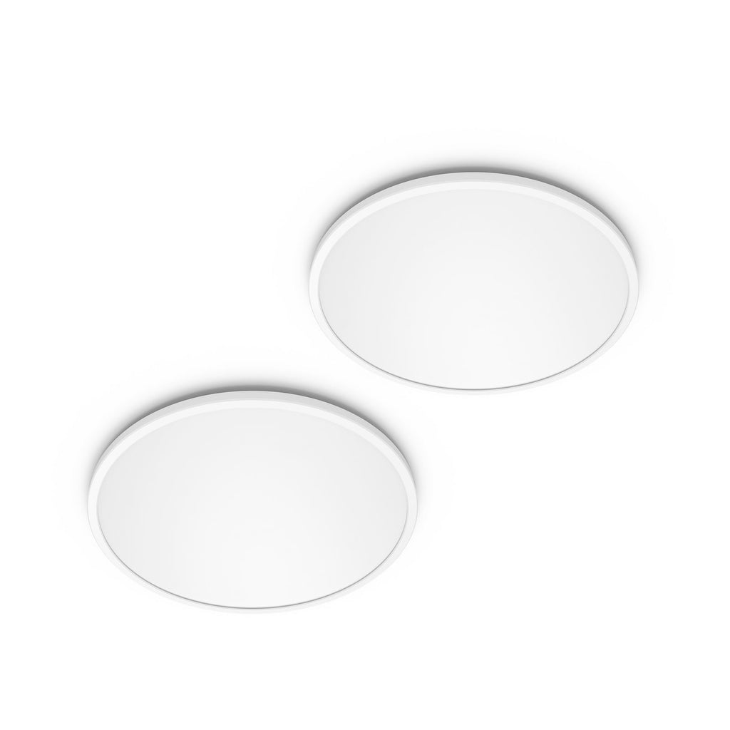 LED taklampe SuperSlim 2-pack hvit IP44 Ø30 cm 18W forfra