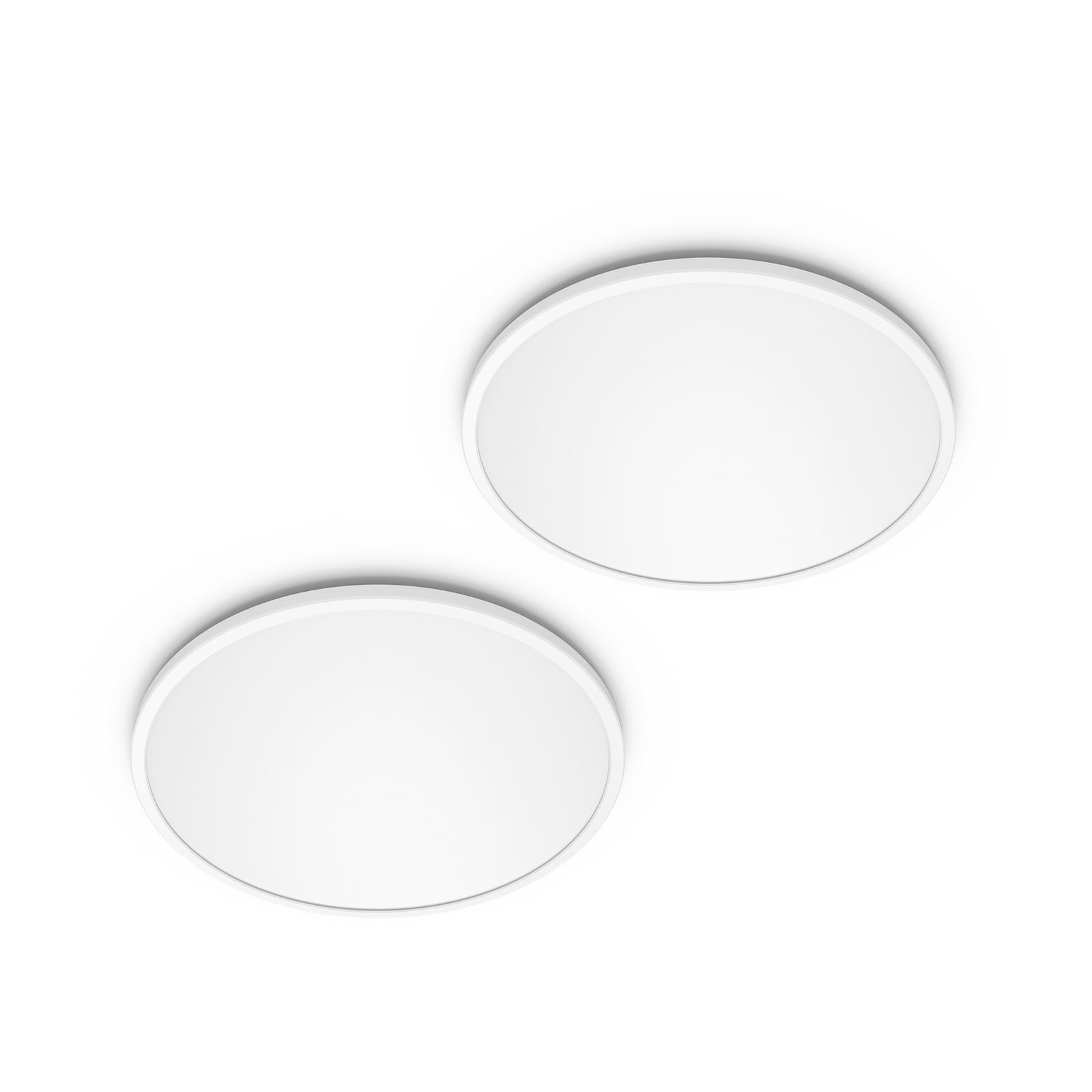 LED taklampe SuperSlim 2-pack hvit IP44 Ø30 cm 18W forfra