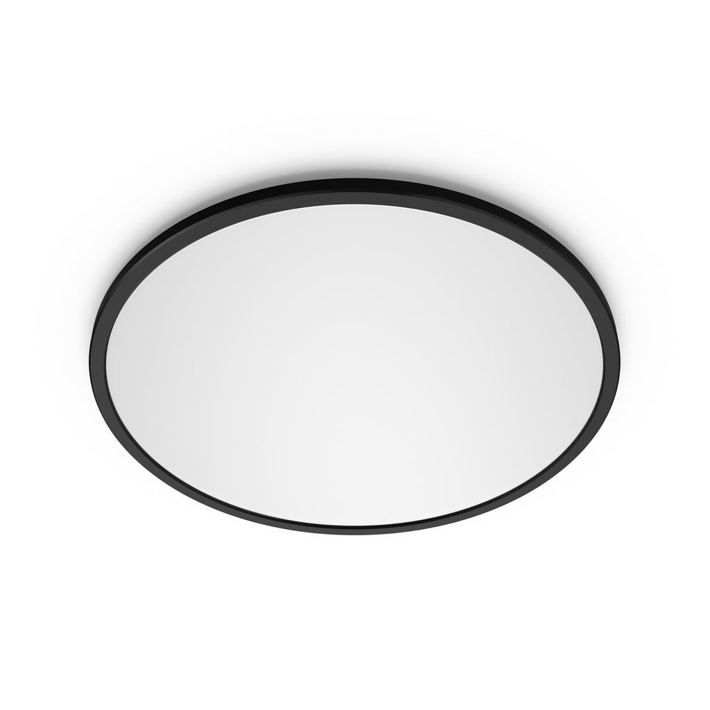 LED taklampe SuperSlim 2-pack svart dimbar Ø30 cm IP44 bakside