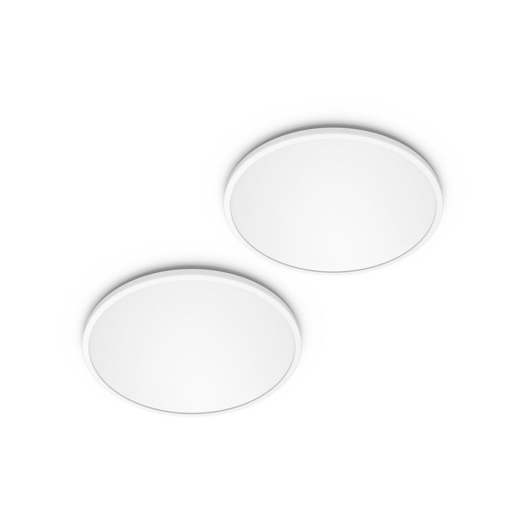 LED-taklampe SuperSlim 2-pk dimbar hvit IP44 Ø25 cm 15W - Philips forfra