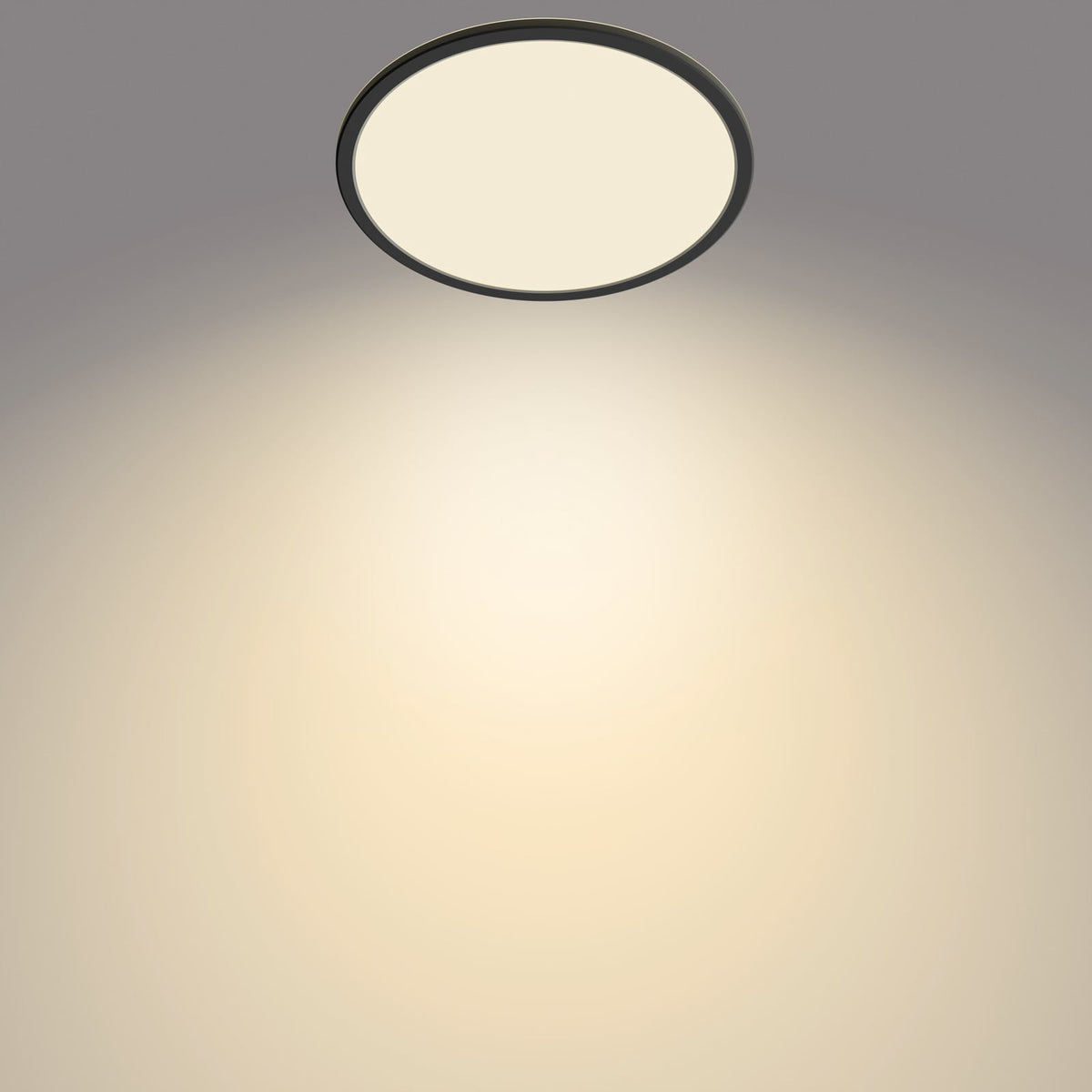 LED taklampe SuperSlim dimbar svart Ø29,5 cm IP44 Philips bakside