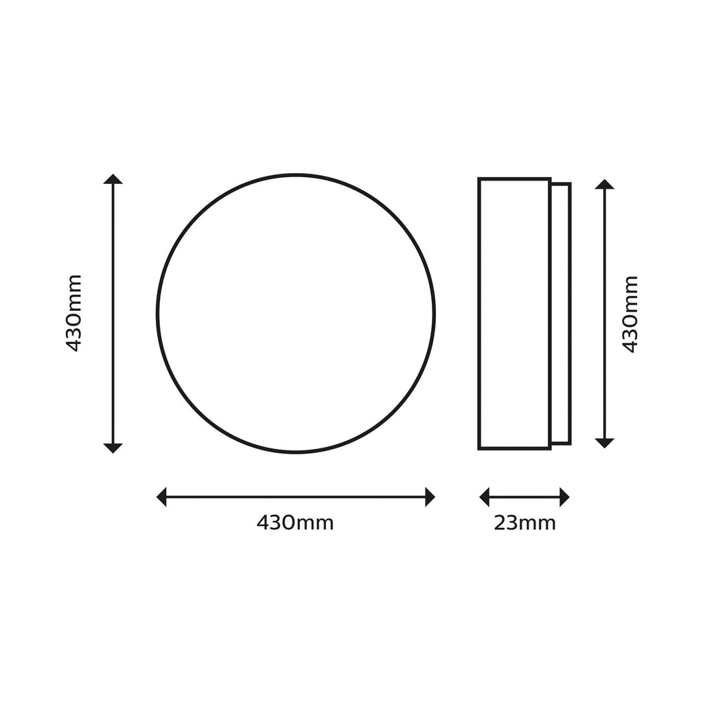 LED taklampe SuperSlim dimbar hvit Ø42 cm 2700K bakside
