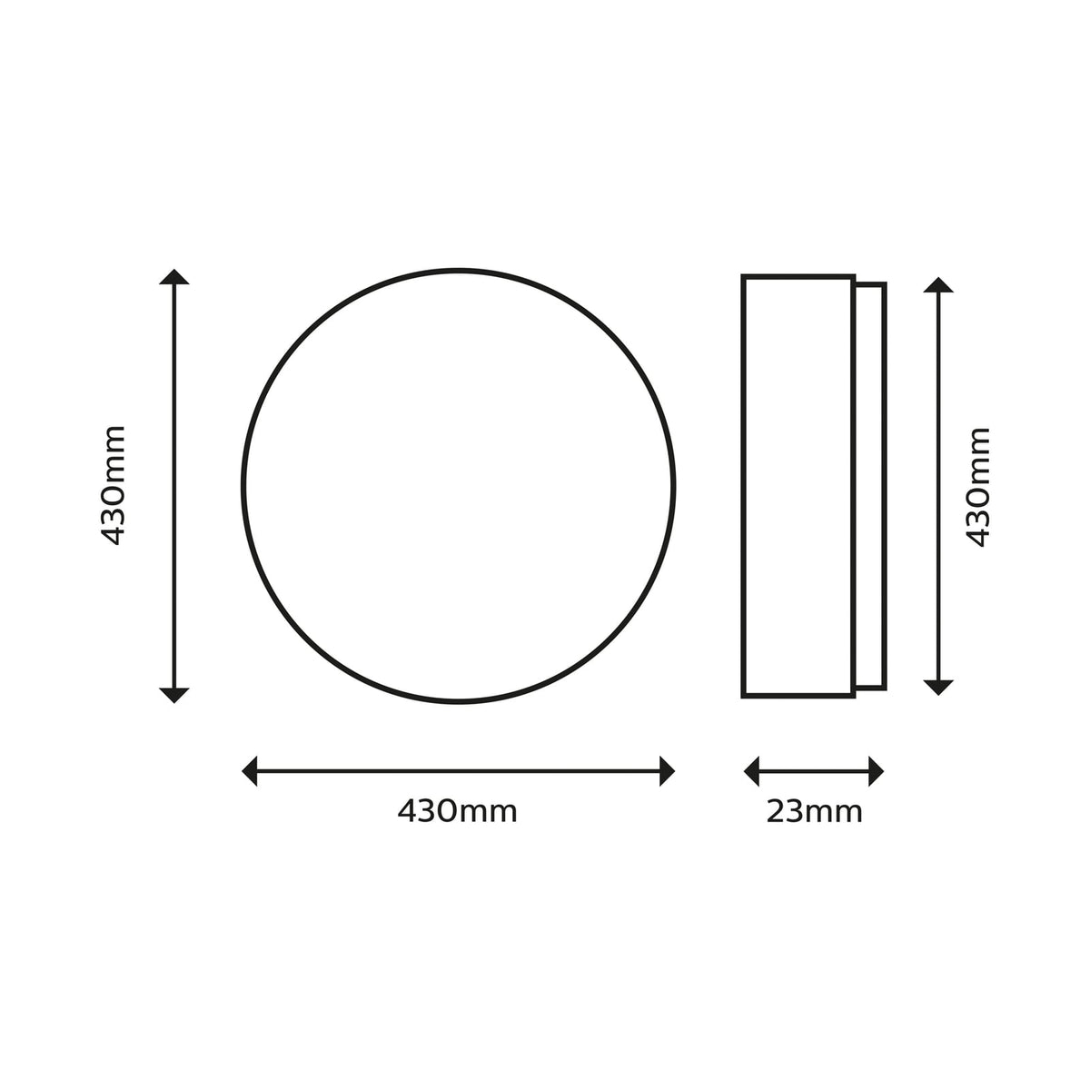 Bakside av LED taklampe SuperSlim dimbar svart Ø42 cm 22W