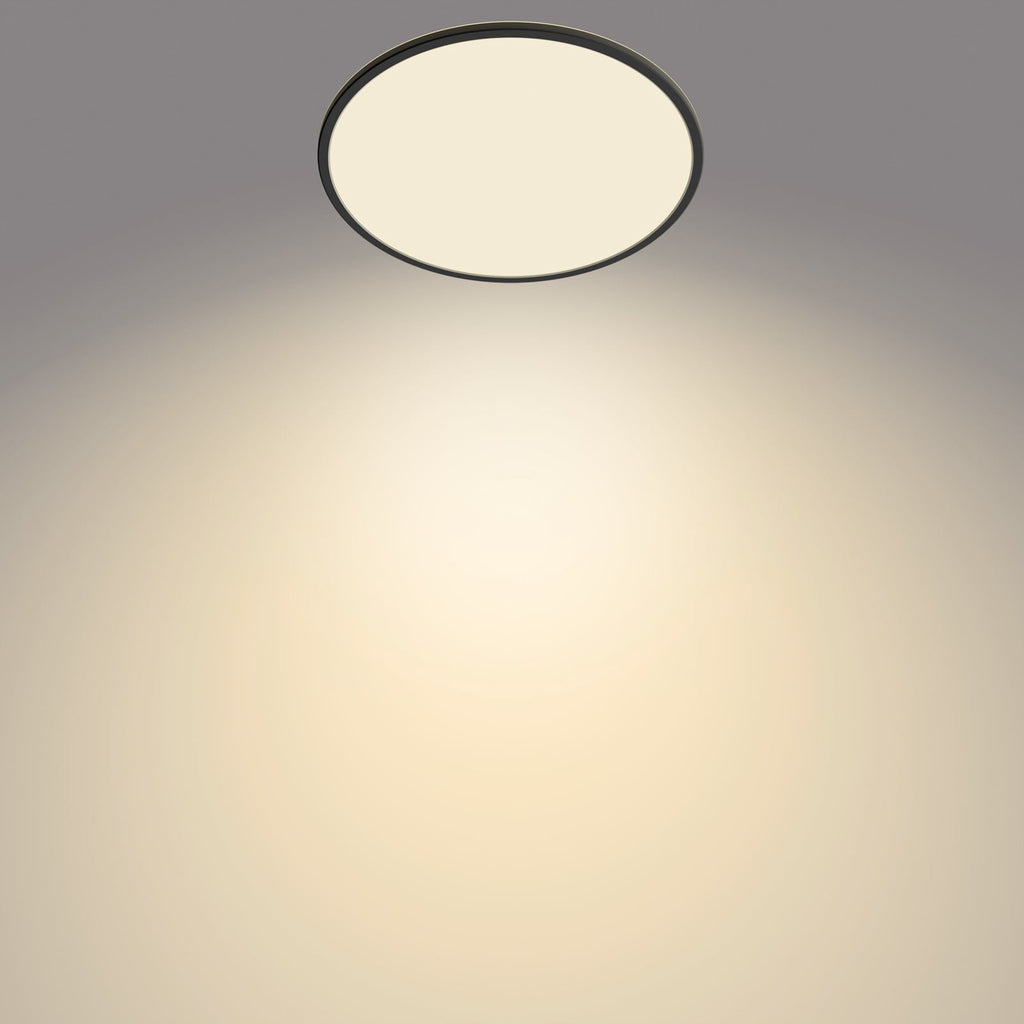 Detalj av LED taklampe SuperSlim dimbar svart Ø42 cm 22W