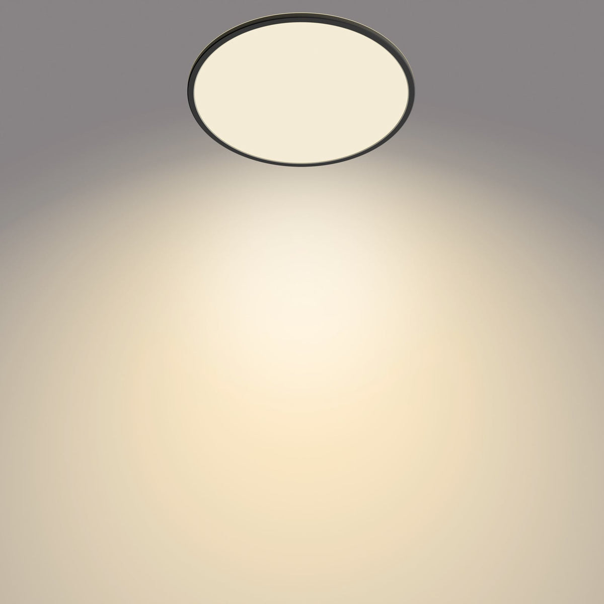 Detalj av LED taklampe SuperSlim dimbar svart Ø42 cm 22W