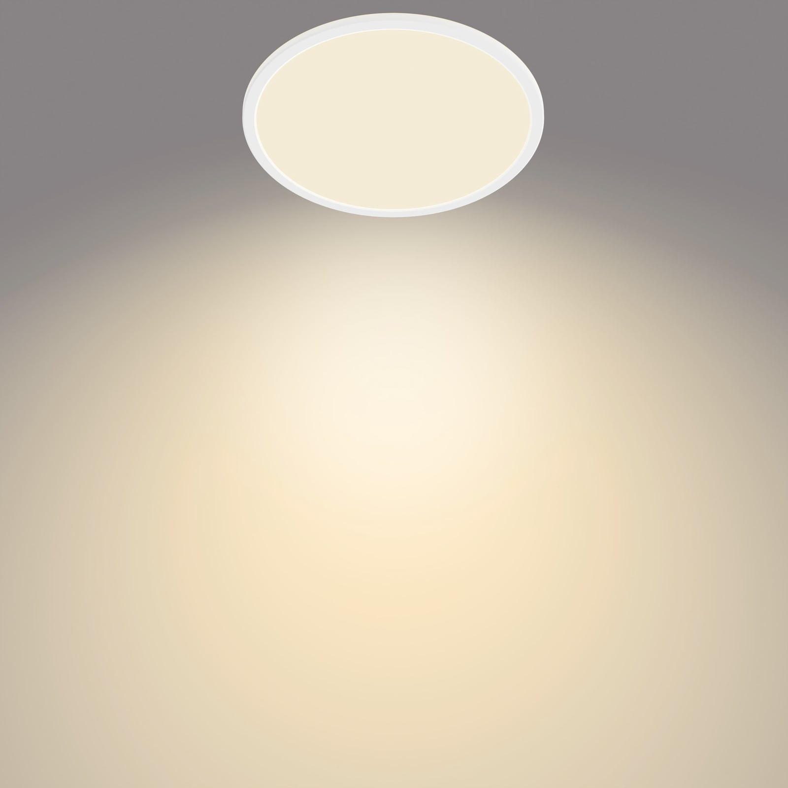 LED-taklampe SuperSlim dimbar hvit Ø29,5 cm IP44 18W Philips montert i bad