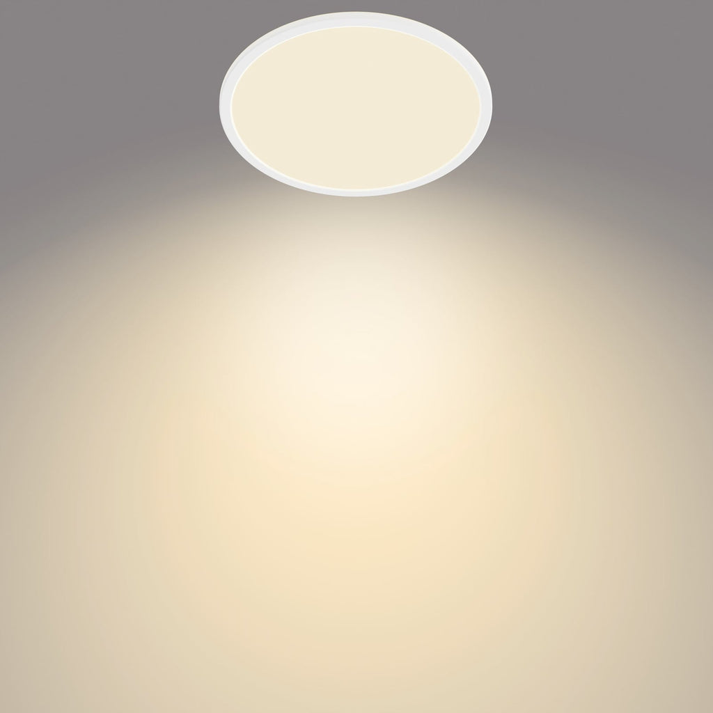 LED-taklampe SuperSlim dimbar hvit Ø29,5 cm IP44 18W Philips montert i bad
