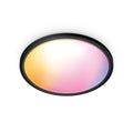 LED taklampe SuperSlim RGBW dimbar Ø54 cm svart forfra