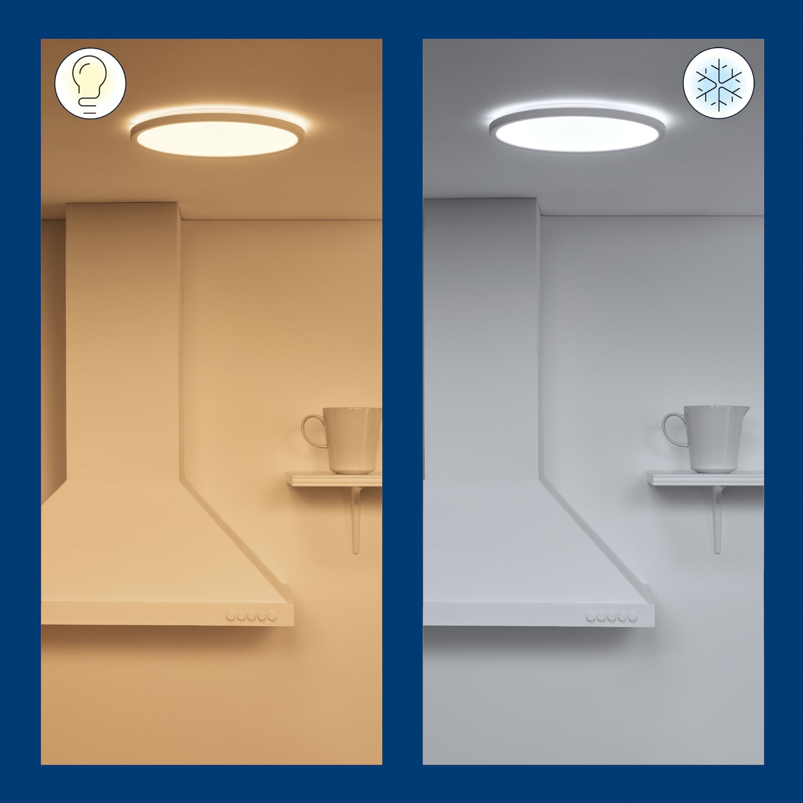 Montert LED taklampe SuperSlim smart CCT dimbar hvit i rom