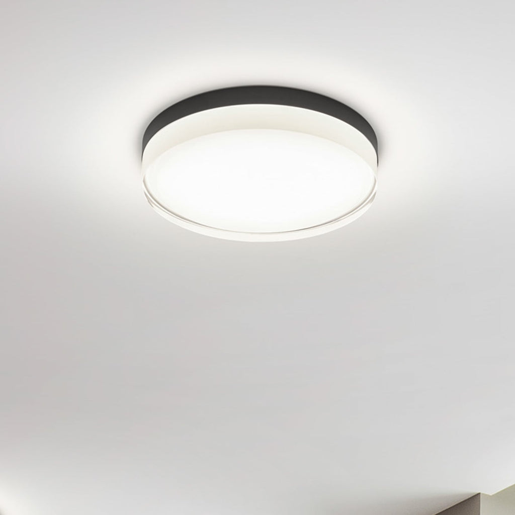 LED taklampe Tana svart stål/glass Ø33 cm bakside