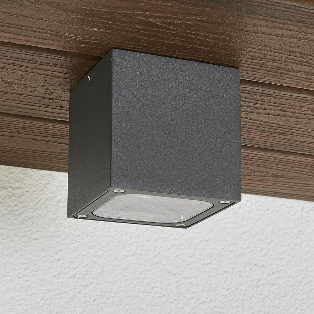 LED taklampe Tanea utendørs mørk grå bakside