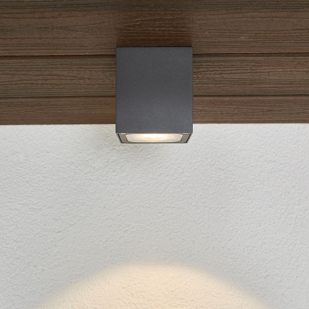 LED taklampe Tanea utendørs mørk grå montert