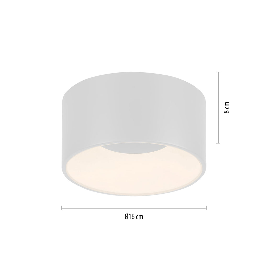 LED taklampe Tanika dimbar hvit montert i tak