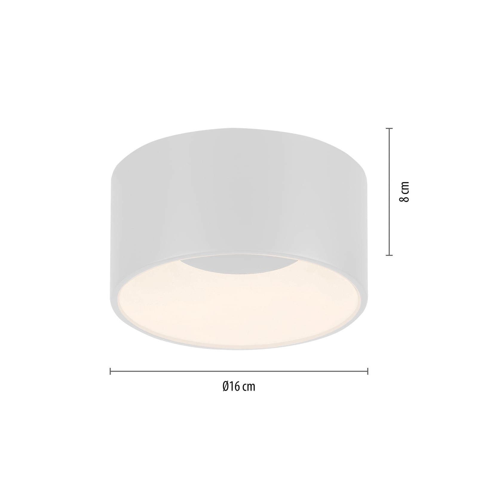 LED taklampe Tanika dimbar hvit montert i tak