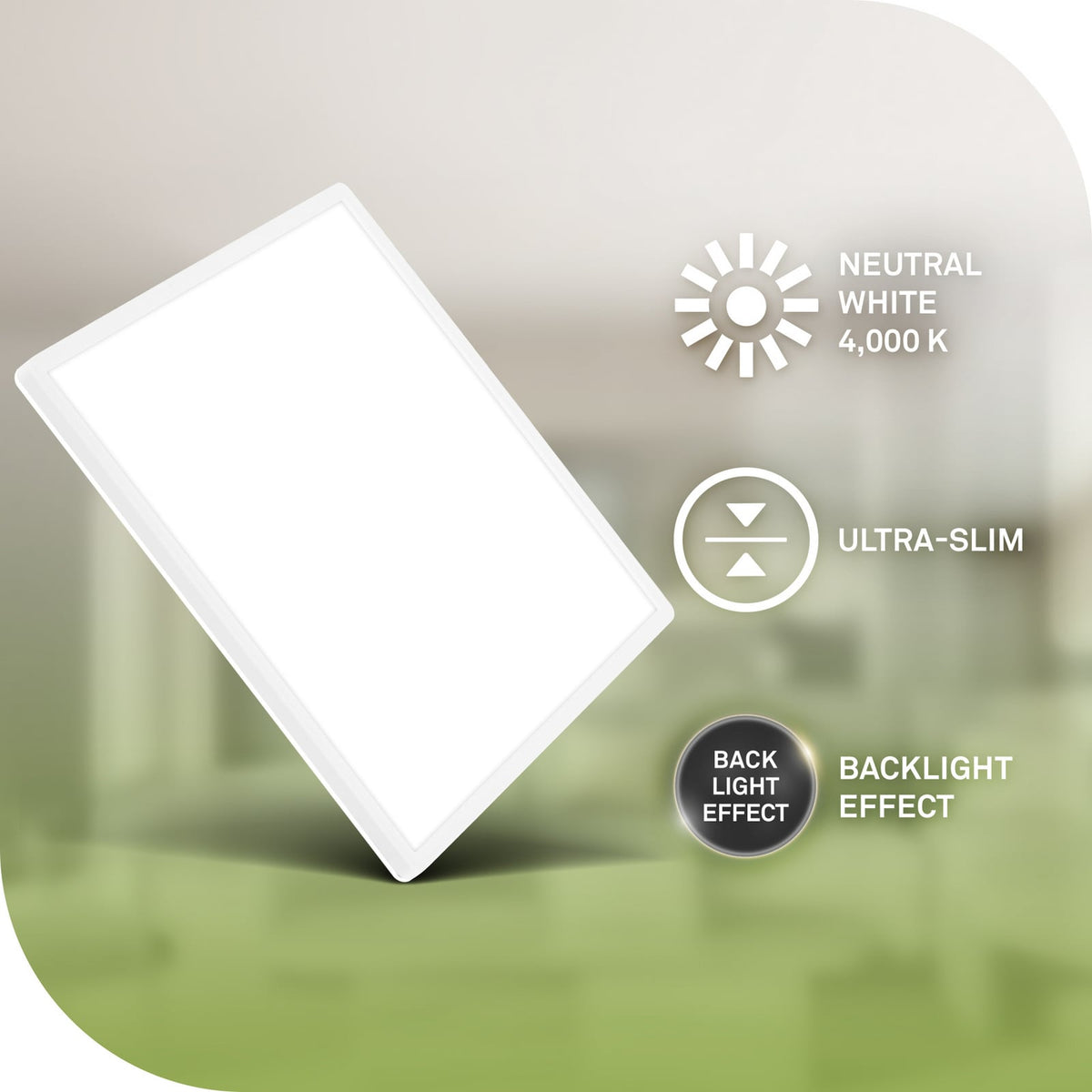 LED taklampe Tava A hvit plast 42x42 cm 14W nøytralhvit nærbilde