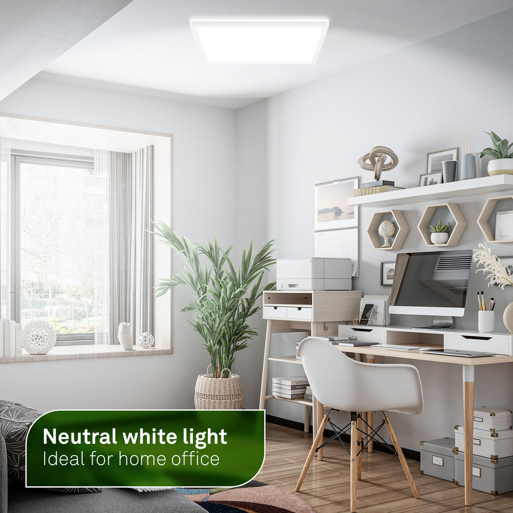 LED taklampe Tava A hvit plast 42x42 cm 14W nøytralhvit lys