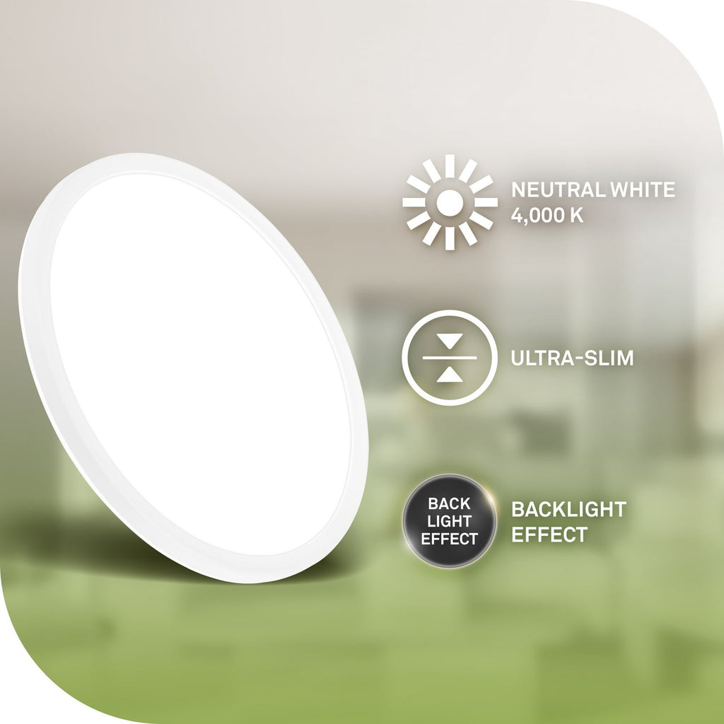 LED taklampe Tava A hvit plast Ø29 cm 11W 4000K - Briloner