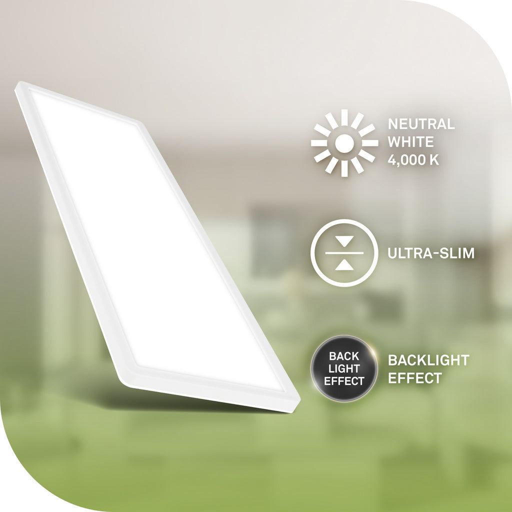 Detalj av LED taklampe Tava A rektangulær hvit 58x20 cm