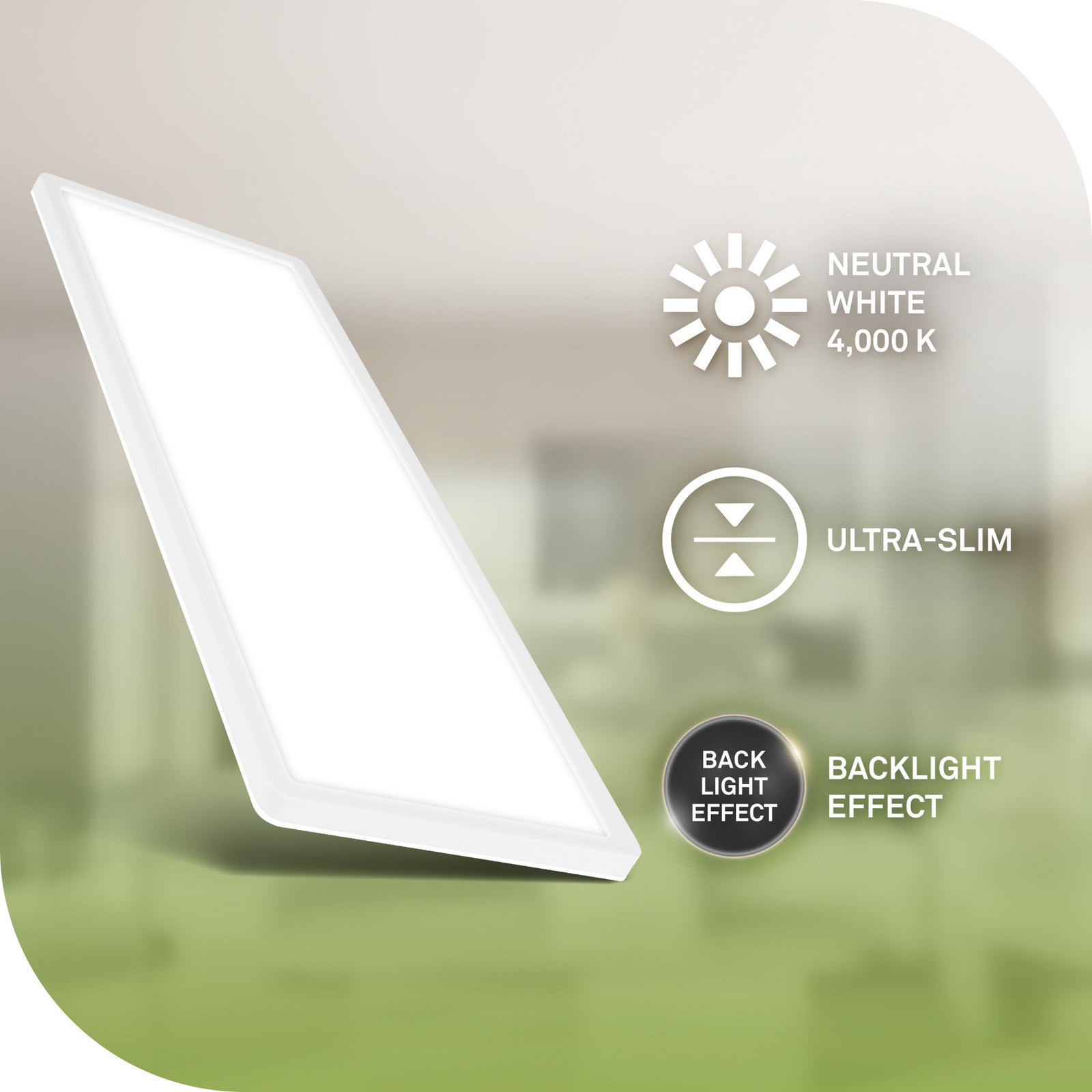 Detalj av LED taklampe Tava A rektangulær hvit 58x20 cm