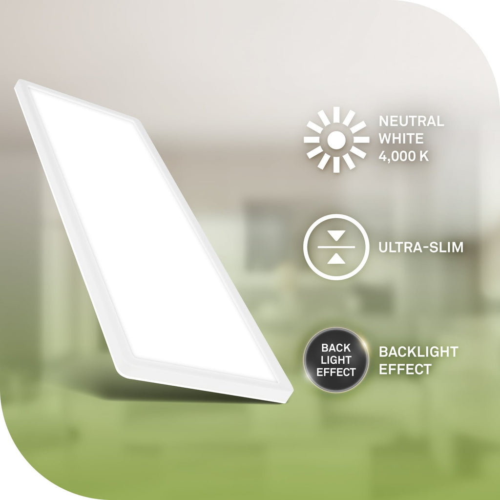 Detalj av LED taklampe Tava A rektangulær hvit 58x20 cm