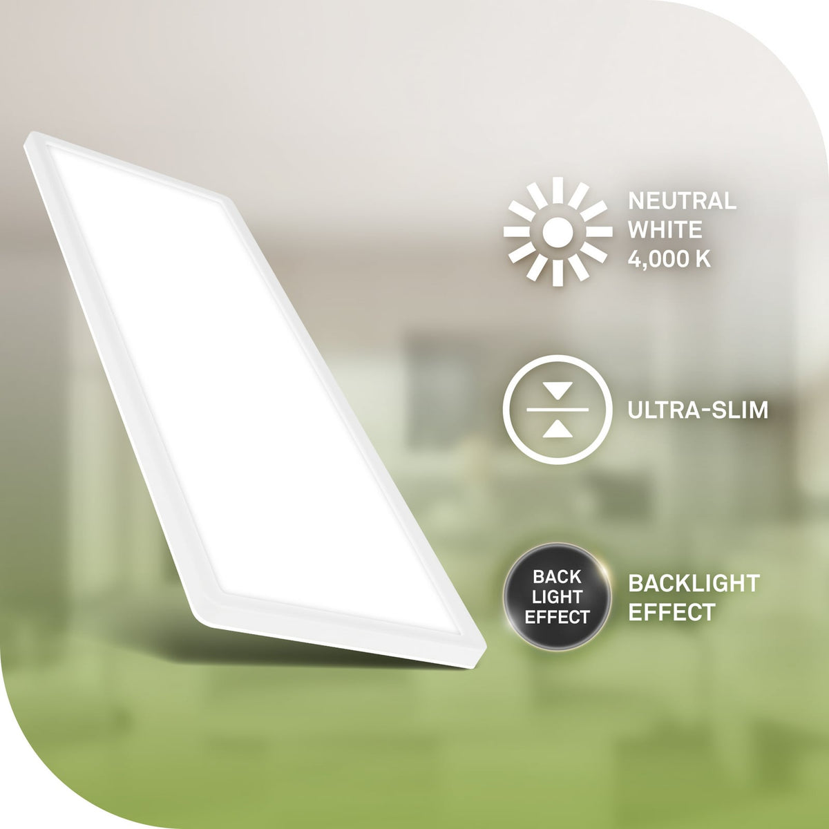 Detalj av LED taklampe Tava A rektangulær hvit 58x20 cm