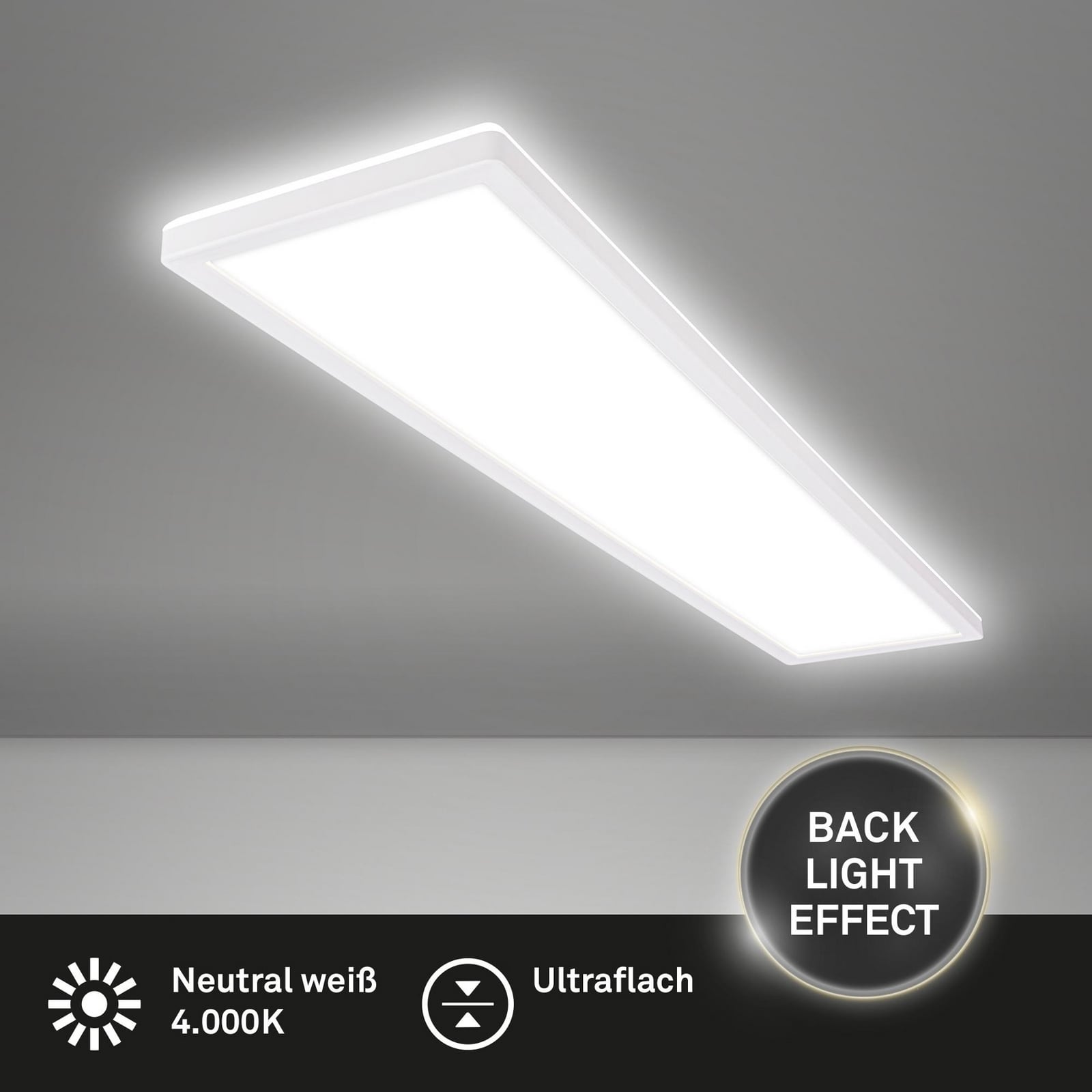 LED taklampe Tava hvit plast 98 cm 36W nøytralhvit side
