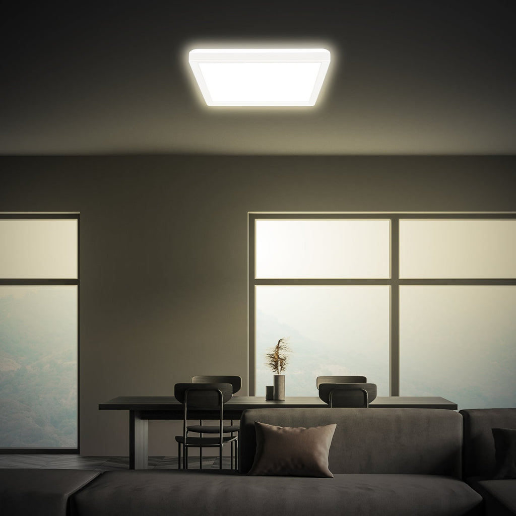 LED taklampe Tava hvit plast bakside