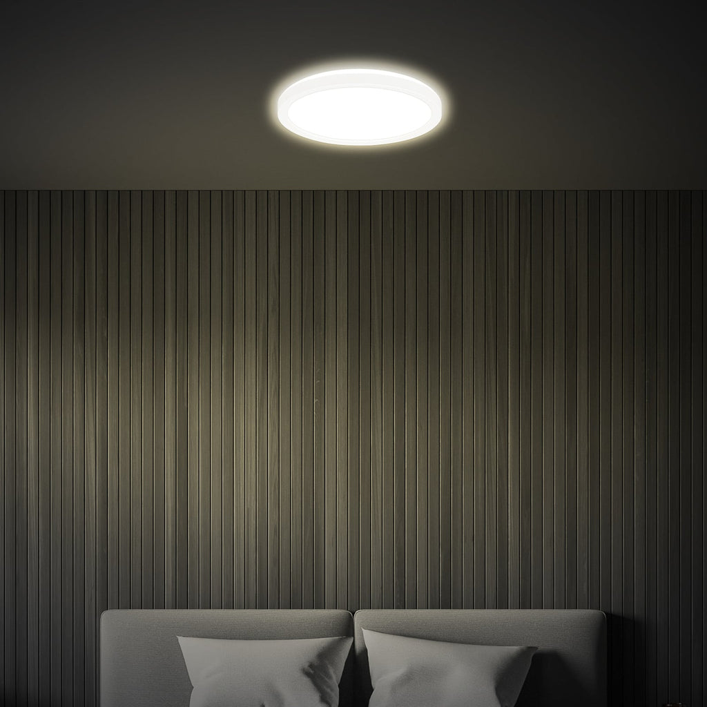 LED taklampe Tava hvit plast detalj