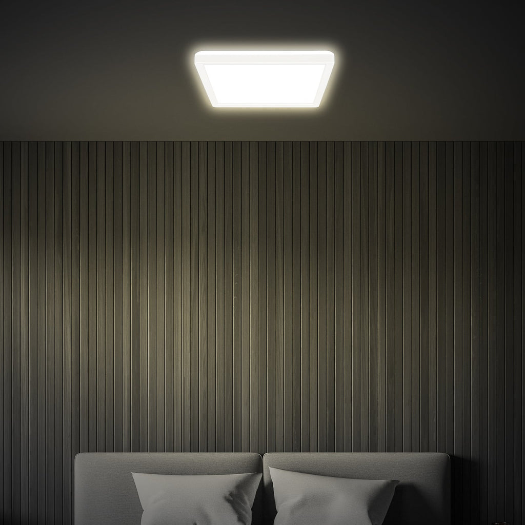 LED taklampe Tava hvit plast detalj