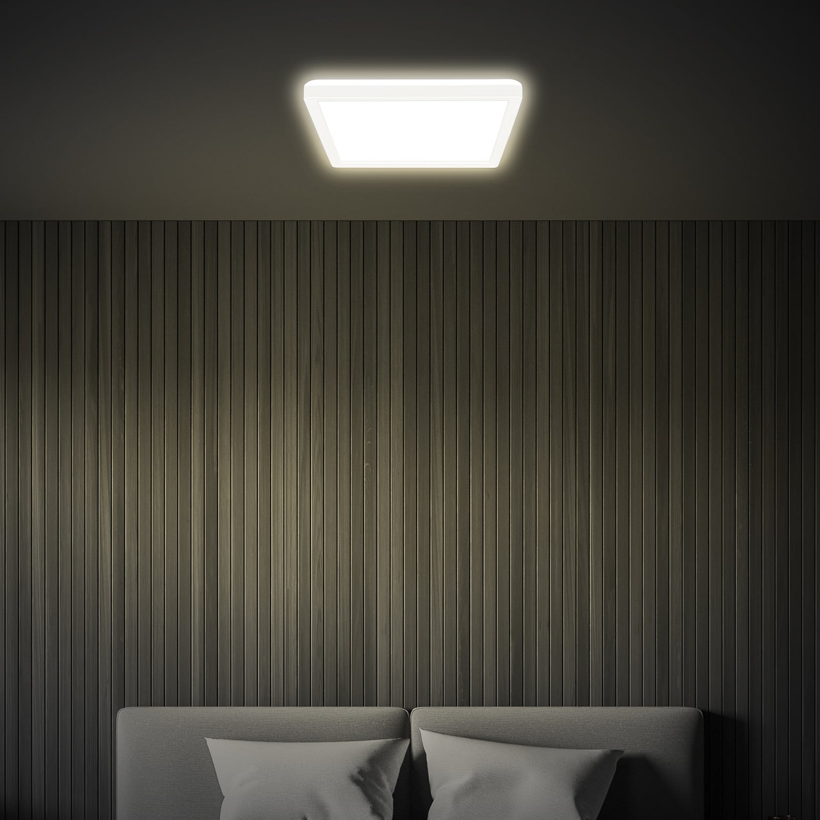LED taklampe Tava hvit plast detalj