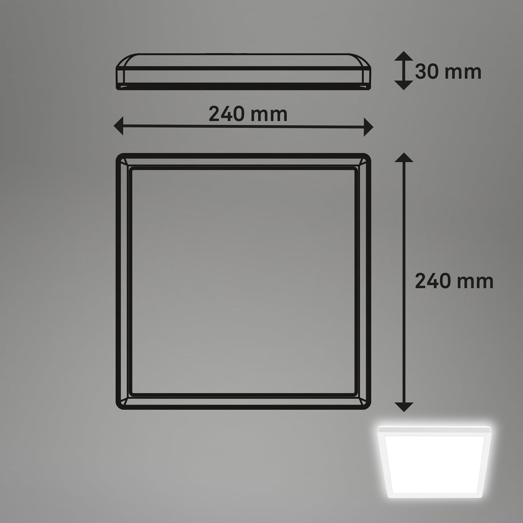 LED taklampe Tava hvit plast montert i tak