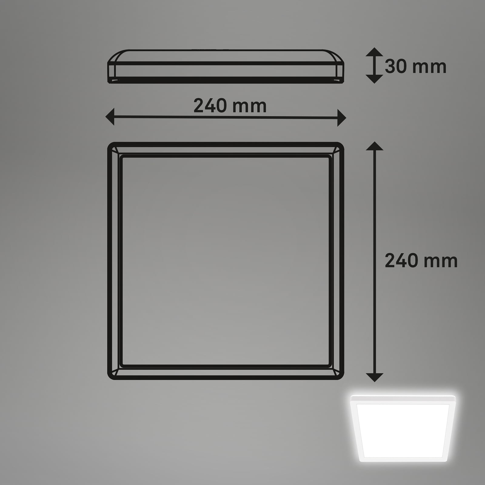 LED taklampe Tava hvit plast montert i tak