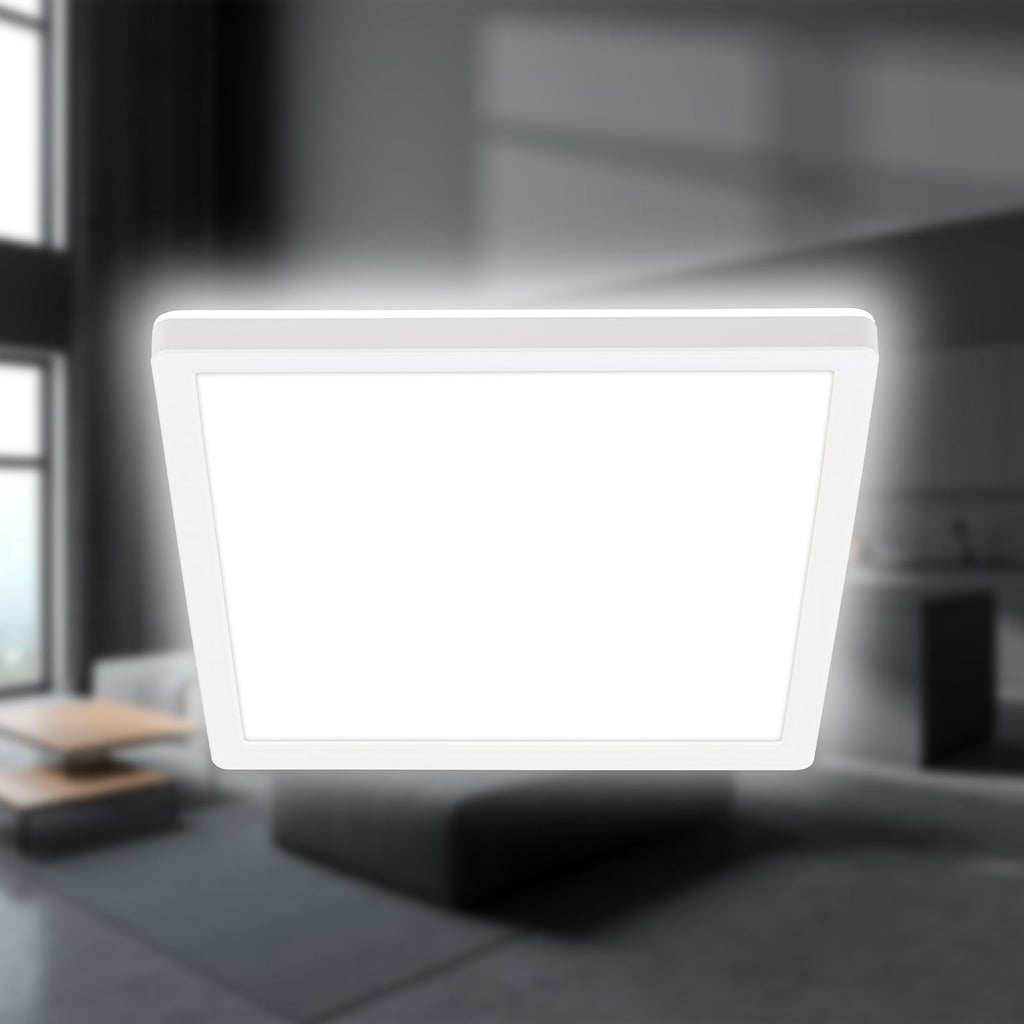 LED taklampe Tava hvit plast nærbilde av lyskilde