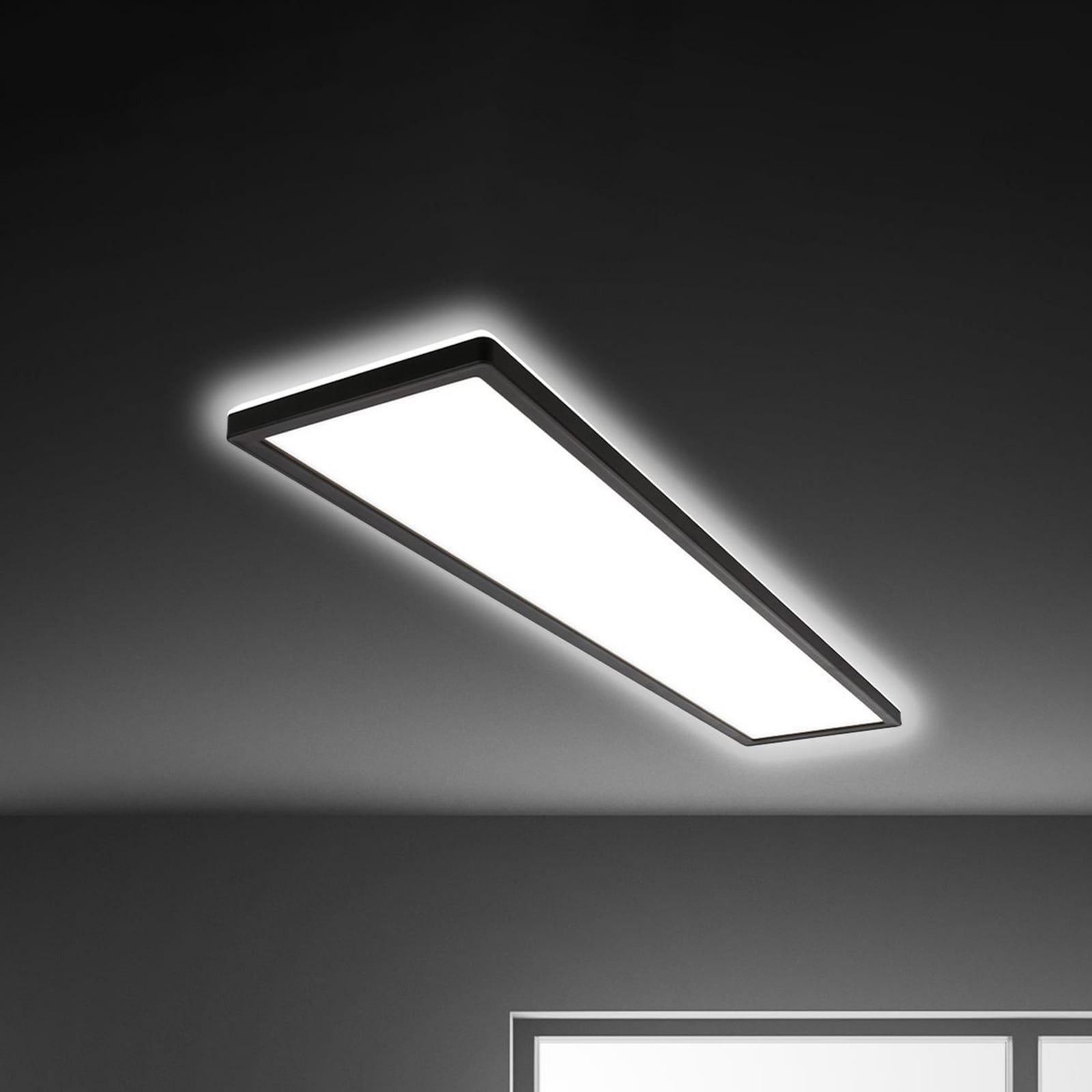 LED taklampe Tava svart plast 98 cm 36W nøytralhvit forfra
