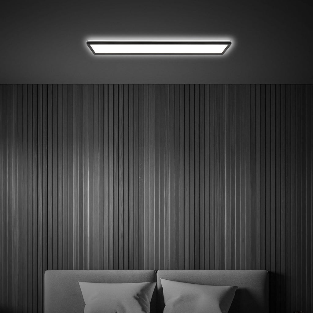 LED taklampe Tava svart plast 98 cm 36W nøytralhvit montert i tak