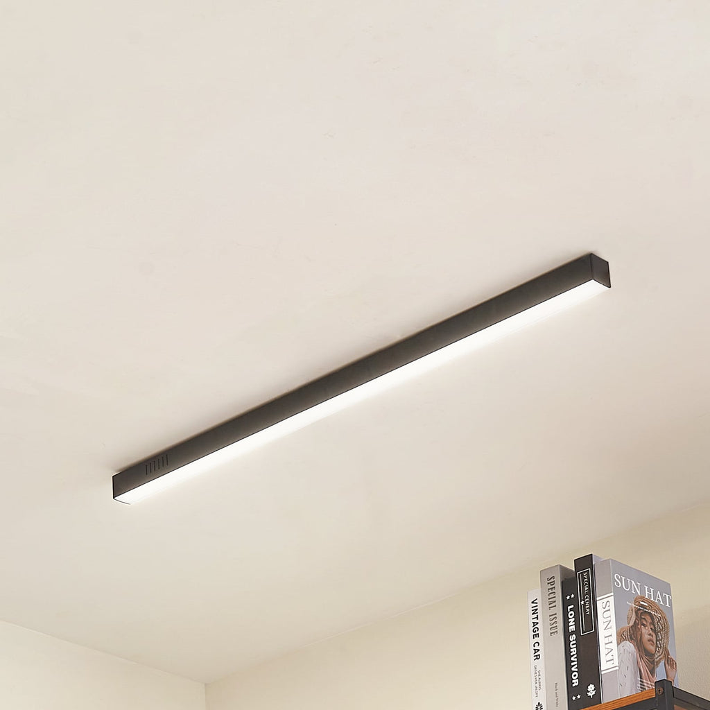 LED taklampe Teniona dimbar CCT 101 cm svart aluminium forfra